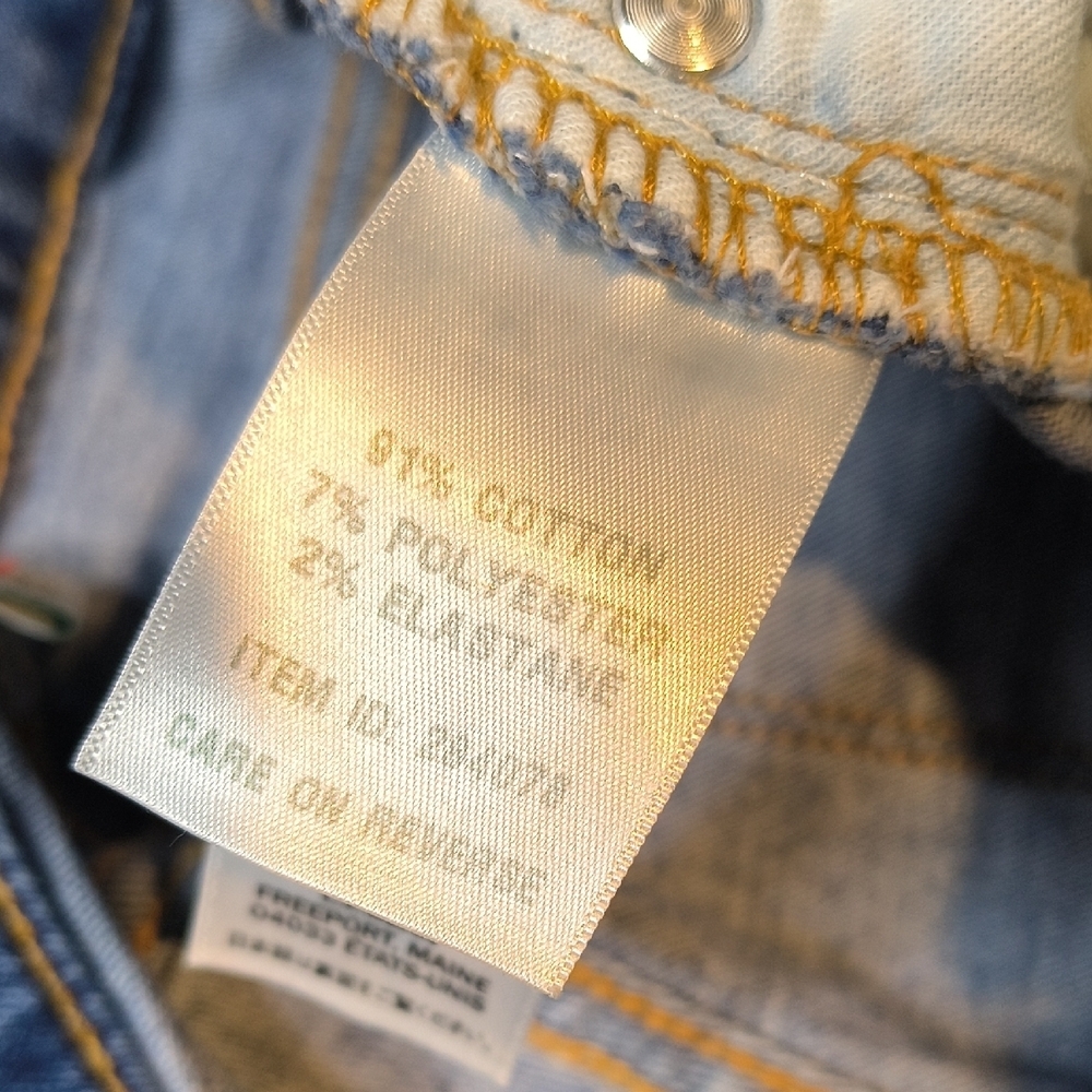 LL Bean Straight Leg w/28.5" Inseam Size 12 Denim Jeans sac970 - Picture 5 of 6